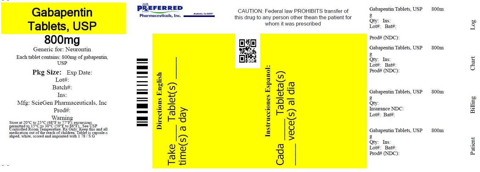 Gabapentin Tablets USP       800mg 