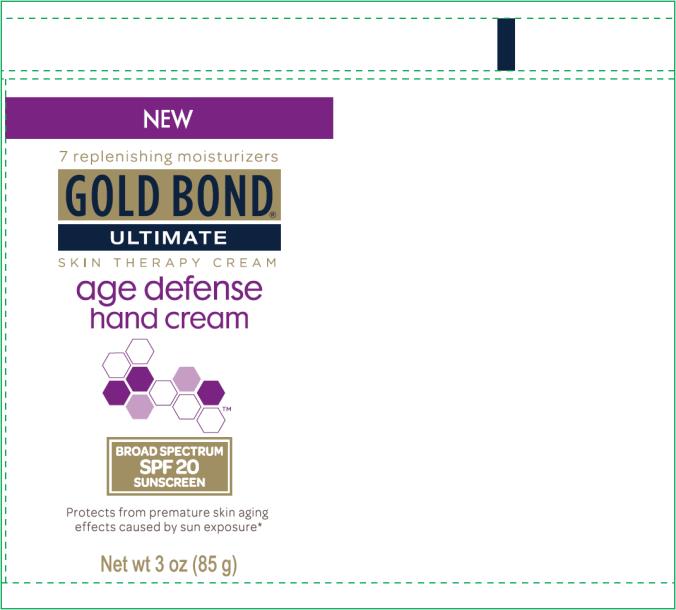PRINCIPAL DISPLAY PANEL
Gold Bond
Ultimate
age defense
hand cream
SPF 20
Net wt 3 oz (85 g)
