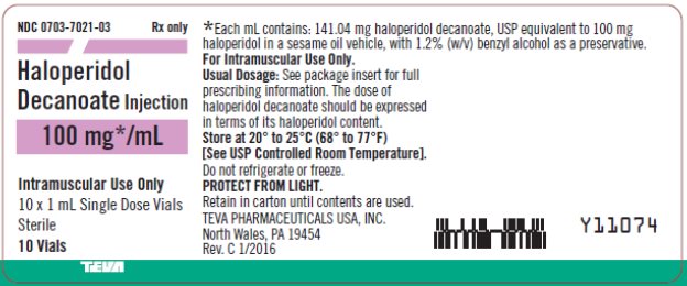 Haloperidol Decanoate Injection 100mg/mL, 10 x 1 mL Single Dose Vial Carton Label