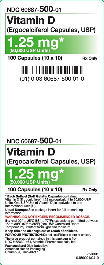 1.25 mg Vitamin D Capsules Carton