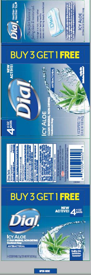 DIAL ANTIBACTERIAL BAR- dial icy aloe antibacterial bar soap soap