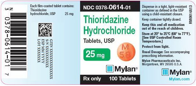 Thioridazine Hydrochloride Tablets 25 mg Bottle Label