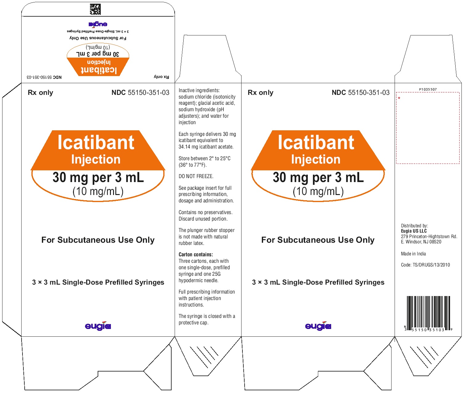 PACKAGE LABEL-PRINCIPAL DISPLAY PANEL-30 mg per 3 mL (10 mg/mL) - Syringe-Carton (3 Syringes)