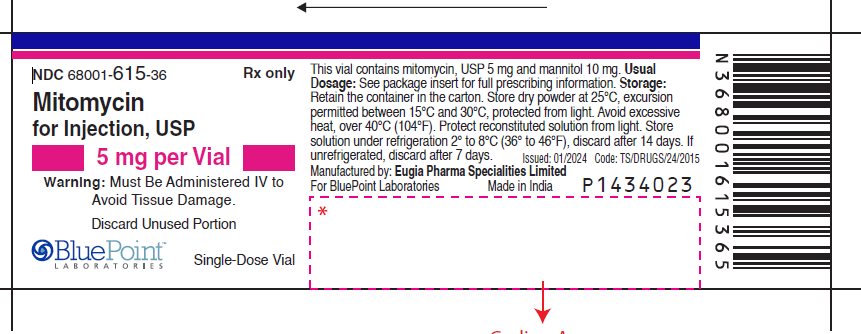 Label Mitomycin for injection USP 5 mg per vial