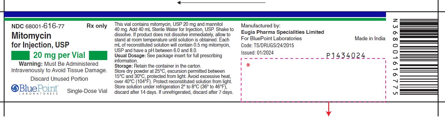 Label Mitomycin for injection USP 20 mg per vial