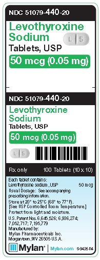 Levothyroxine Sodium 50 mcg (0.05 mg) Tablets Unit Carton Label