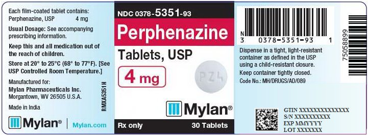 Perphenazine Tablets 4 mg Bottle Label