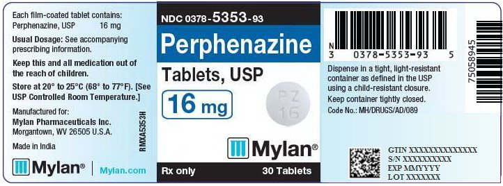 Perphenazine Tablets 16 mg Bottle Label