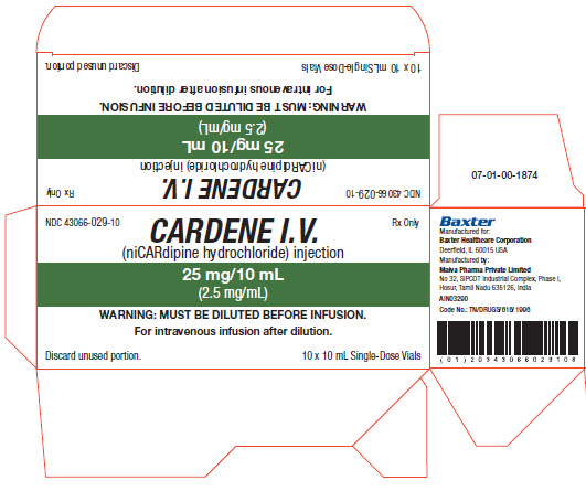 Cardene 43066-029-10 Carton Label 1 of 2