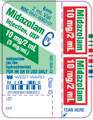 Midazolam Injection, USP CIV 10 mg/2 mL (5 mg/mL) 2 mL Vial