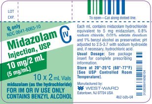Midazolam Injection, USP CIV 10 mg/2 mL (5 mg/mL) 10 x 2 mL Vials