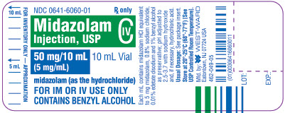 Midazolam Injection, USP CIV 50 mg/10 mL (5 mg/mL) 10 mL Vial