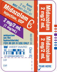 Midazolam Injection, USP CIV 2 mg/2 mL (1 mg/mL) 2 mL Vial