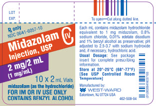 Midazolam Injection, USP CIV 2 mg/2 mL (1 mg/mL) 10 x 2 mL Vials