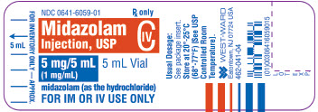 Midazolam Injection, USP CIV 5 mg/5 mL (1 mg/mL) 5 mL Vial