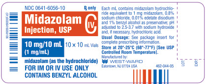 Midazolam Injection, USP CIV 10 mg/10 mL (1 mg/mL) 10 x 10 mL Vials