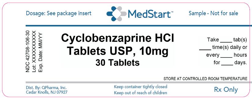 42708-106-30 Cyclobenzaprine HCl Tablets USP 10mg x 30 Rev 2