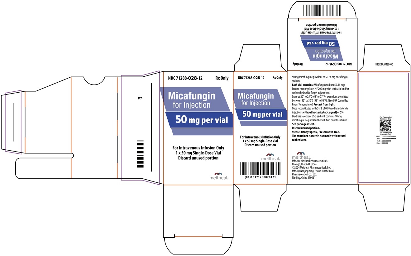 PRINCIPAL DISPLAY PANEL – Micafungin for Injection, 50 mg Single-Pack Carton