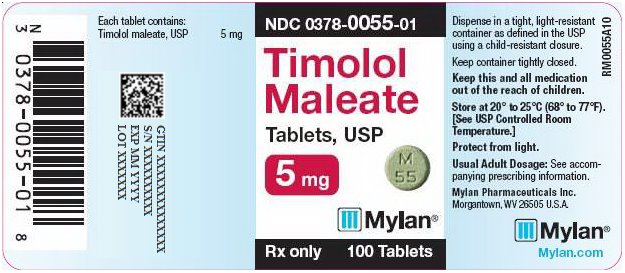 Timolol Maleate Tablets, USP 5 mg Bottle Label