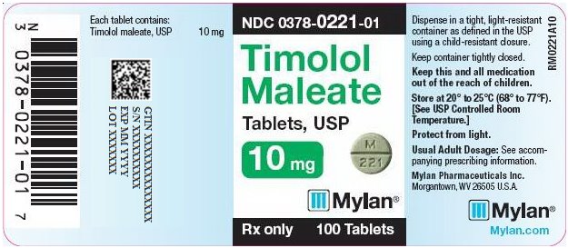 Timolol Maleate Tablets, USP 10 mg Bottle Label