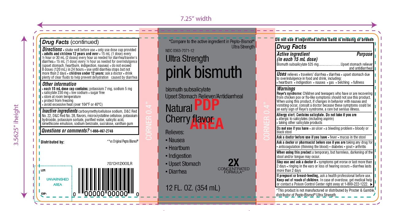 Walgreen Ultra Strength pink bismuth cherry flavor 354 mL