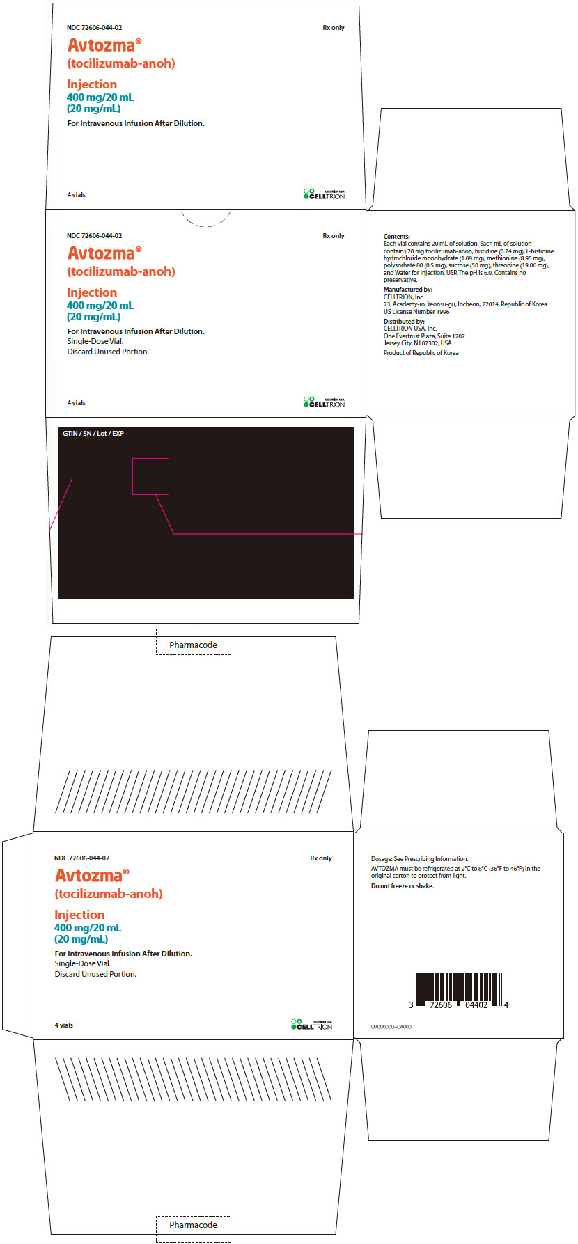 Principal Display Panel - 400 mg/20 mL Vial Carton