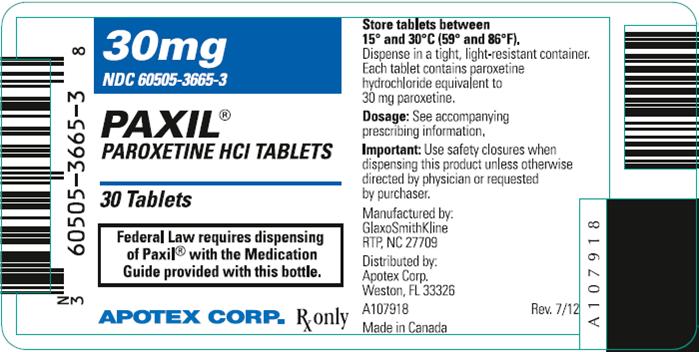30 mg, 30-tablet bottle label