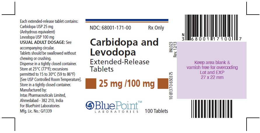 Carbidopa and Levodopa ER 25.100mg, 100 tablets, Rev 1213