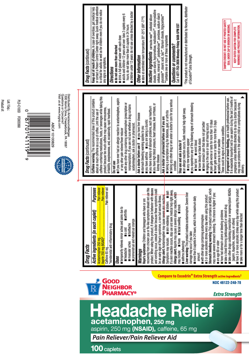 Acetaminophen 250 mg, Aspirin 250 mg (NSAID)*, Caffeine 65 mg, *nonsteroidal anti-infammatory drug