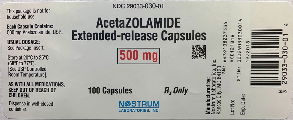 acetazolamide 500 mg, 100 Capsules