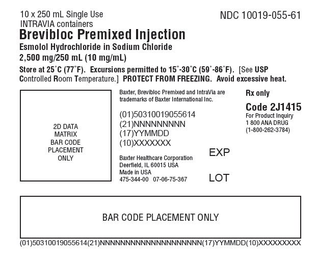 Brevibloc Representative Carton Label 1 of 2  NDC: <a href=/NDC/10019-055-61>10019-055-61</a>