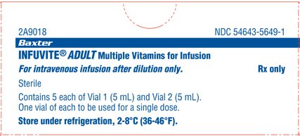 Infuvite Adult Multiple Vitamins for Infusion label