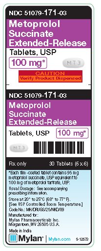 Metoprolol Tartrate Extended-Release 100 mg Tablets Unit Carton Label