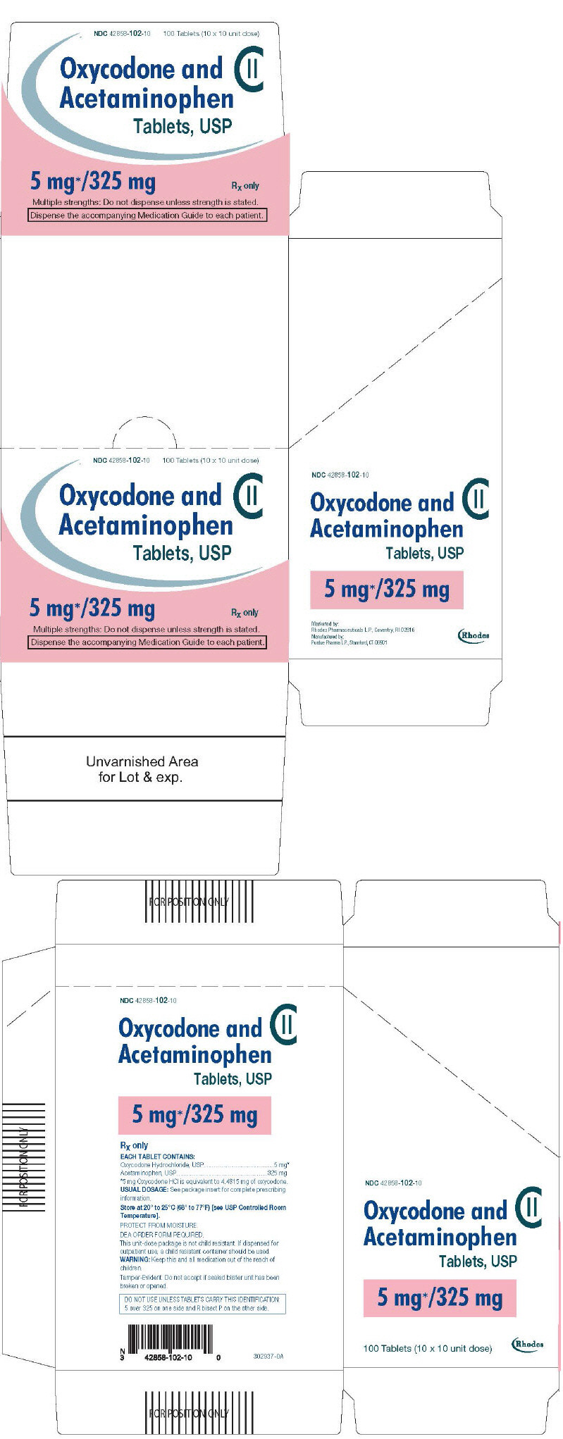 PRINCIPAL DISPLAY PANEL - 5 mg/325 mg Tablet Blister Pack Carton