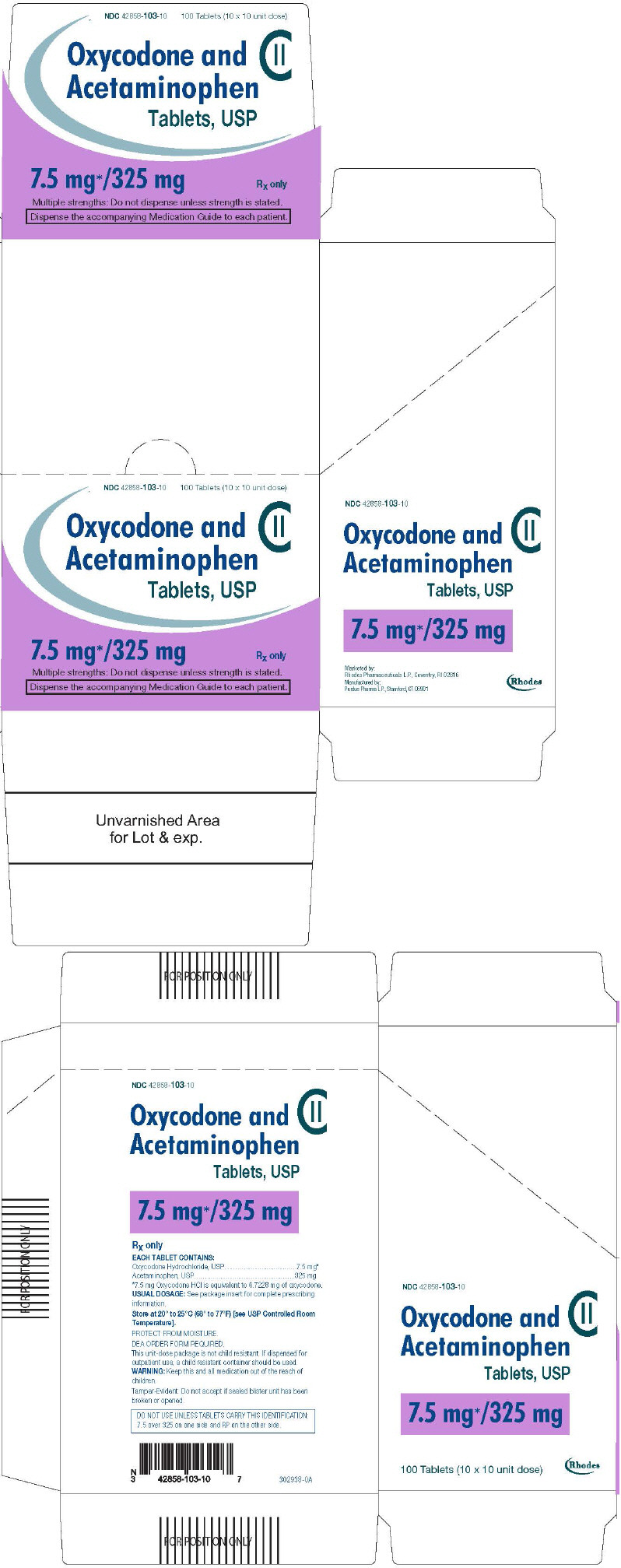 PRINCIPAL DISPLAY PANEL - 7.5 mg/325 mg Tablet Blister Pack Carton