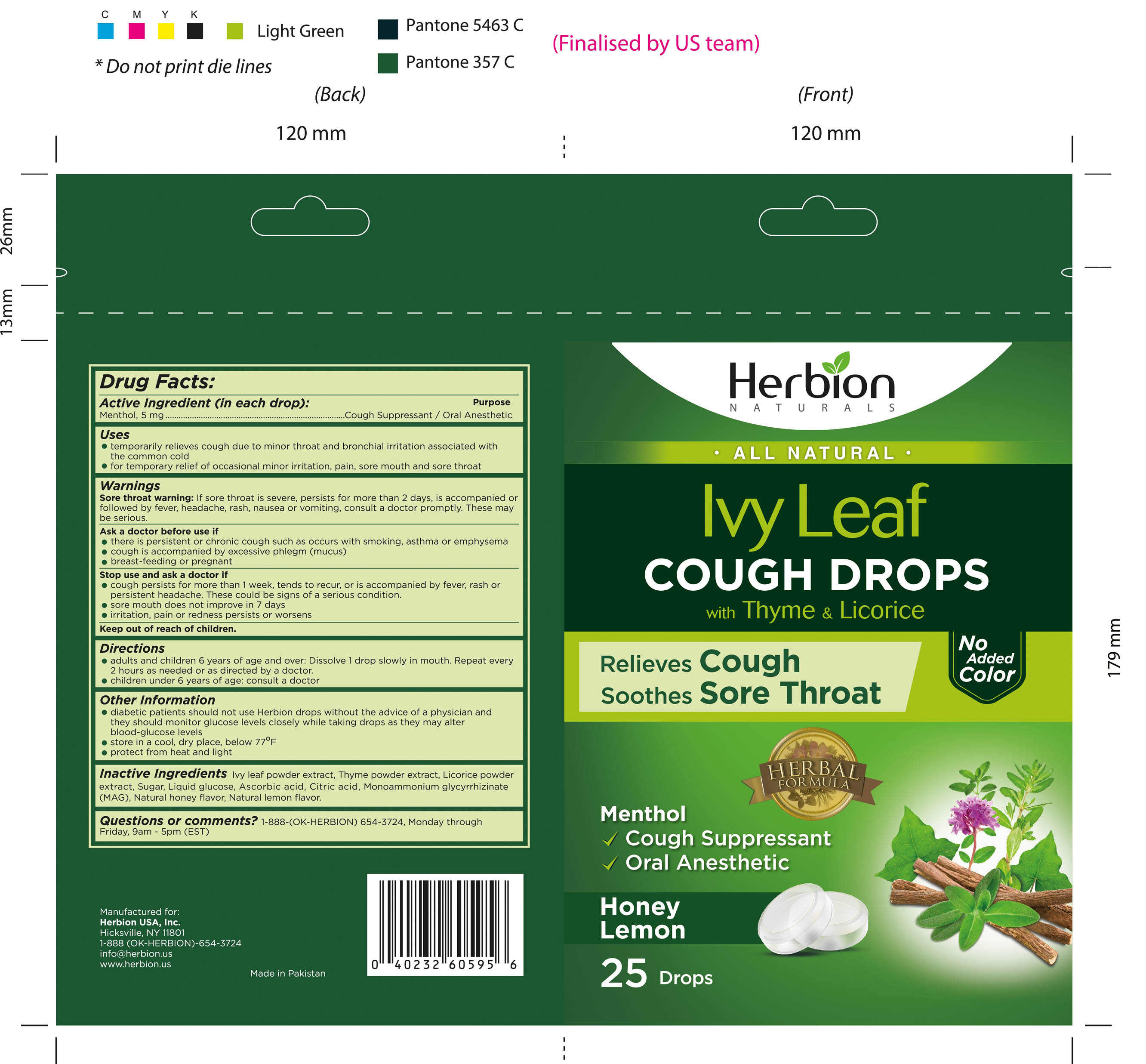 Herbion Naturals Ivy Leaf Cough Drops