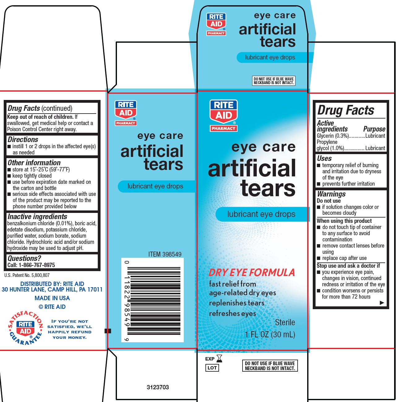 Rite Aid 30mL Artificial Tears Carton