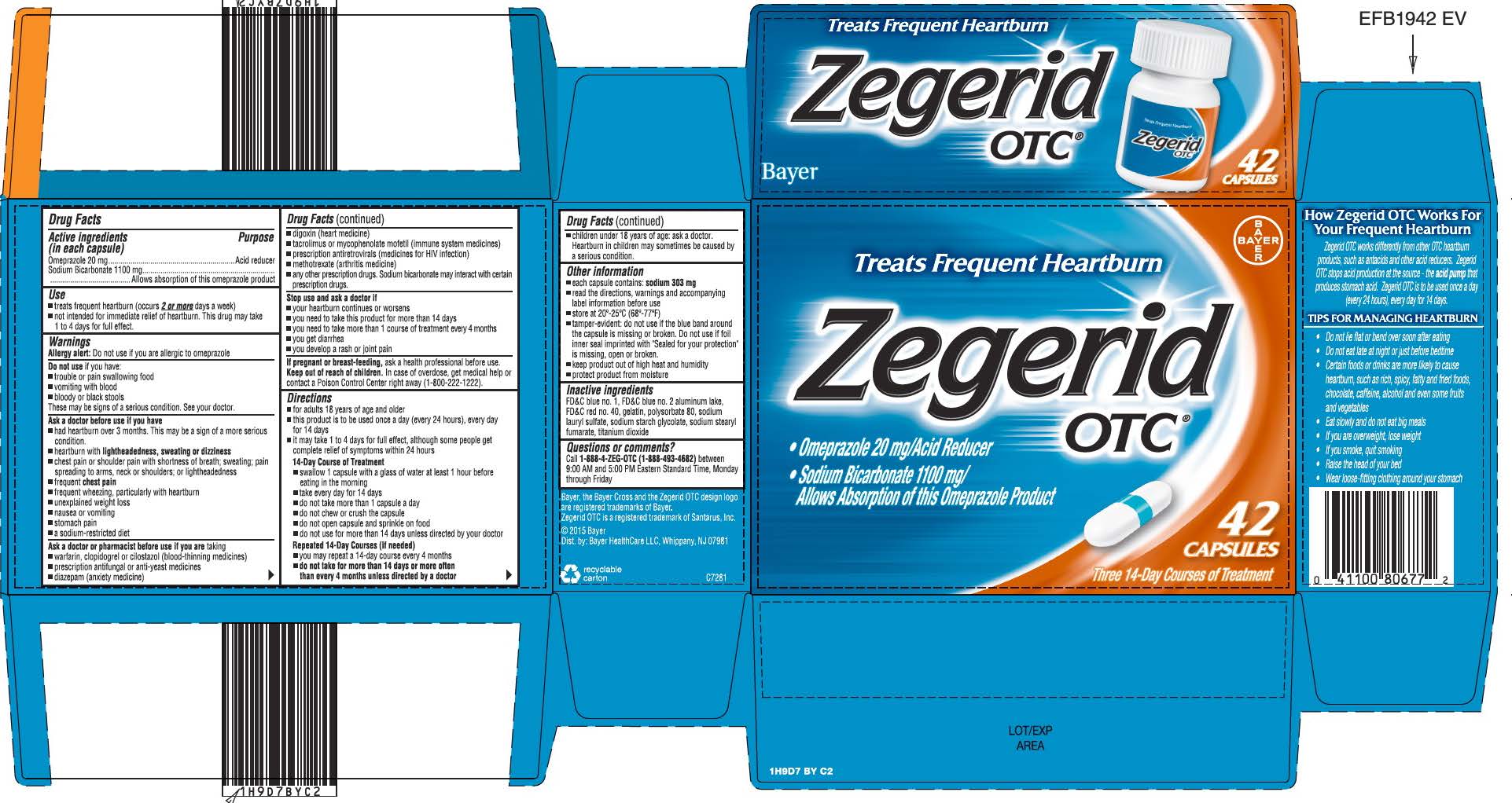 ZEGERID OTC omeprazole and sodium bicarbonate capsule gelatin coated