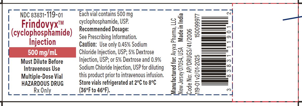 Frindovyx (cyclophosphamide) Injection, 500mg/mL - Vial Label