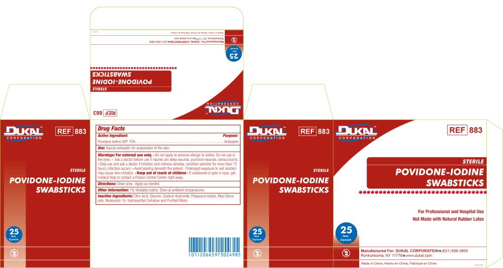 Principal Display Panel - PVP-I Prep Swabsticks Sterile 883 Carton Label
