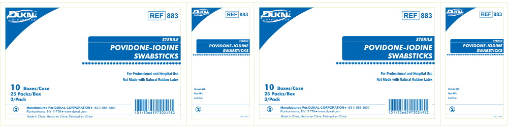 Principal Display Panel - PVP-I Prep Swabstick Sterile 883 Carton Case Label
