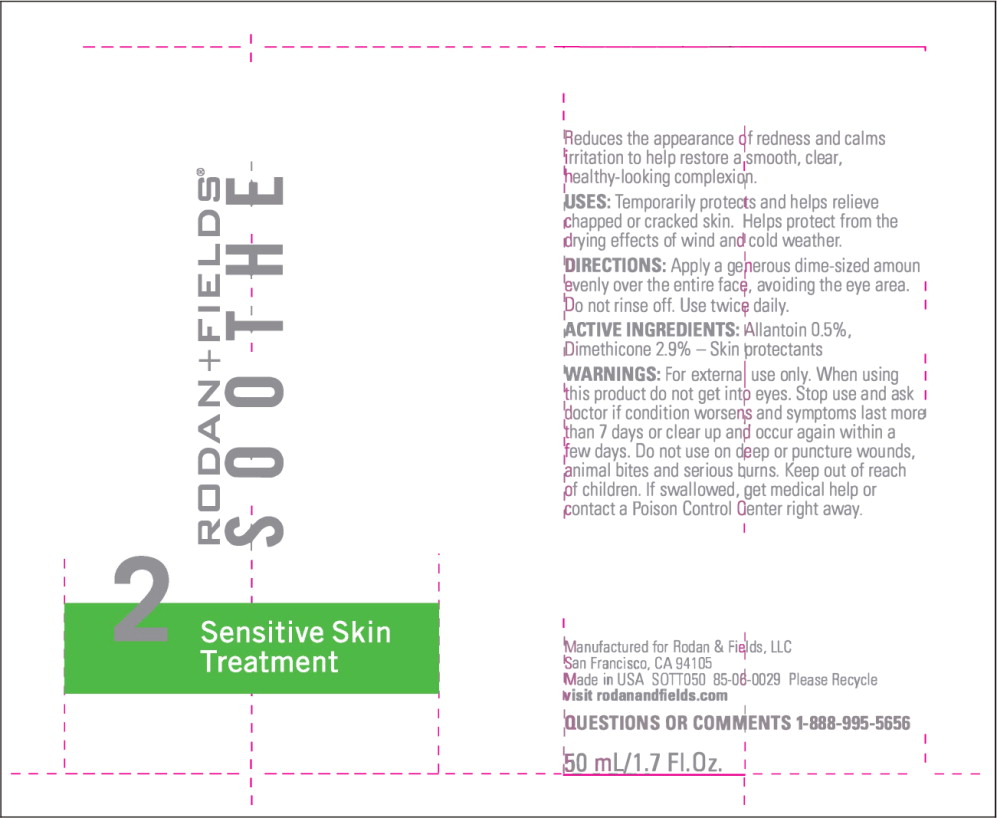 Principal display Panel - Rodan Fields Soothe Sensitive Skin Treatment Label
