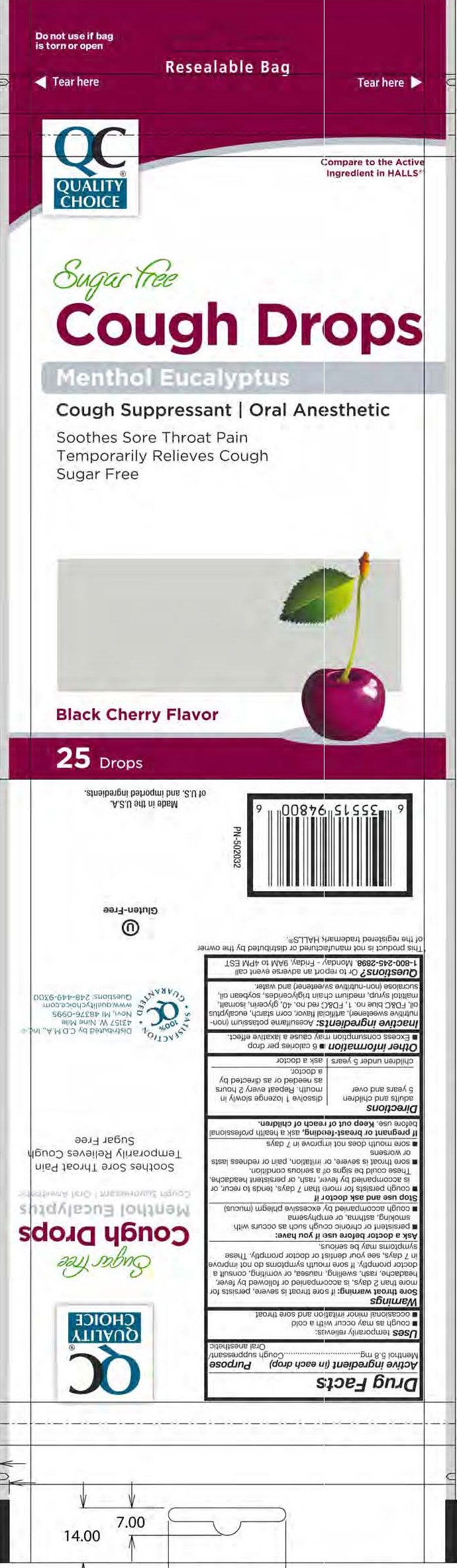 Quality Choice SF Cherry 25ct Cough Drops
