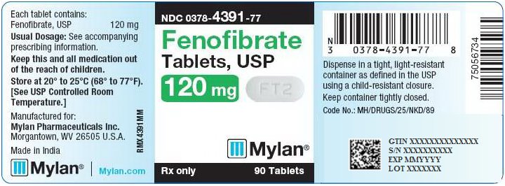 Fenofibrate Tablets 120 mg Bottle Label