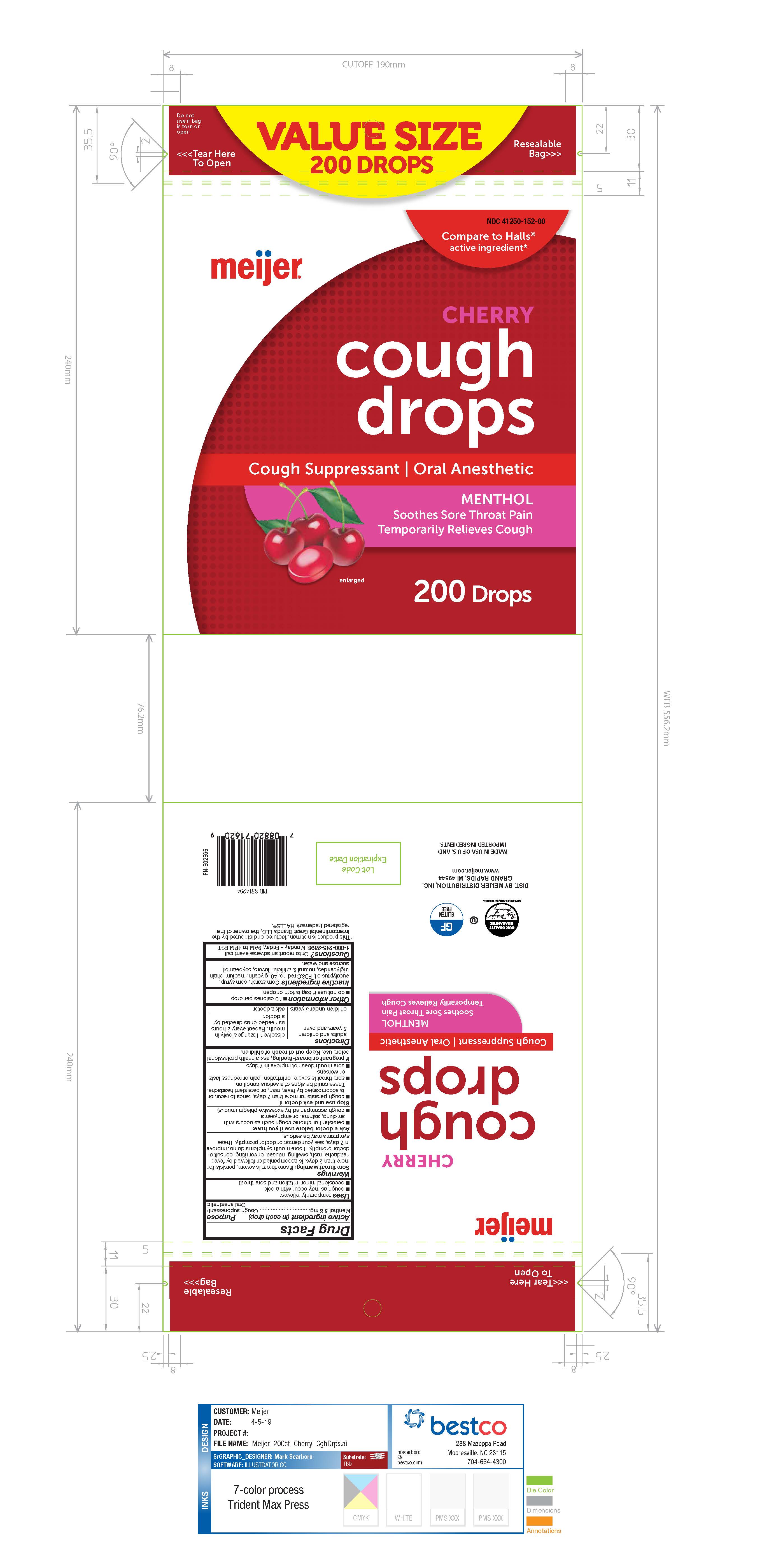 Meijer Cherry 200ct Cough Drops