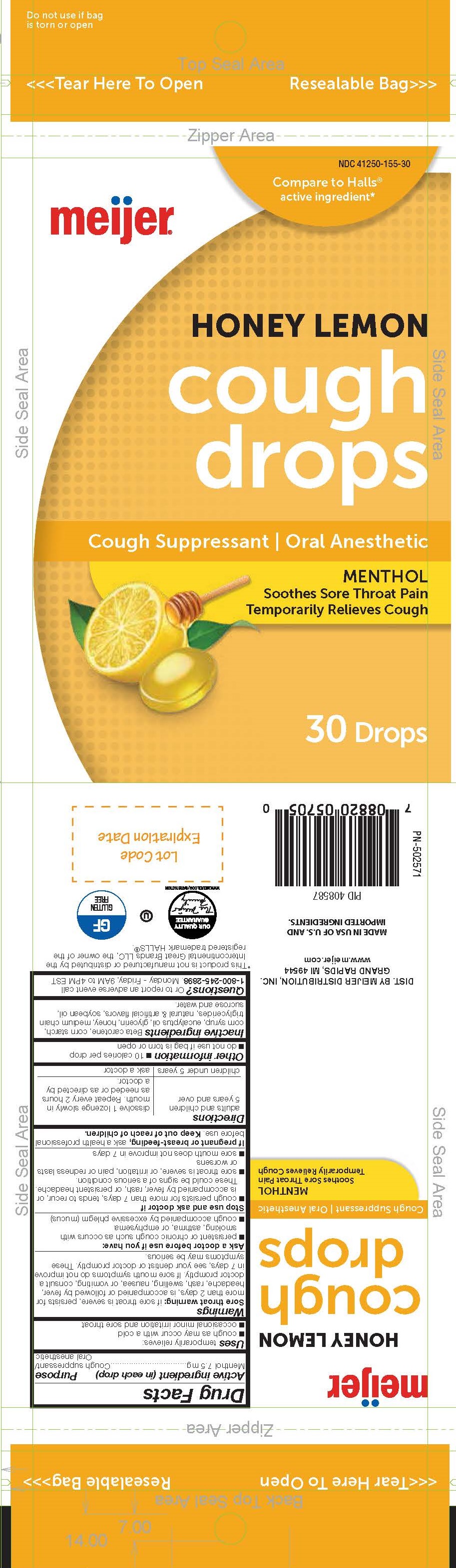Meijer Honey Lemon 30ct Cough Drops