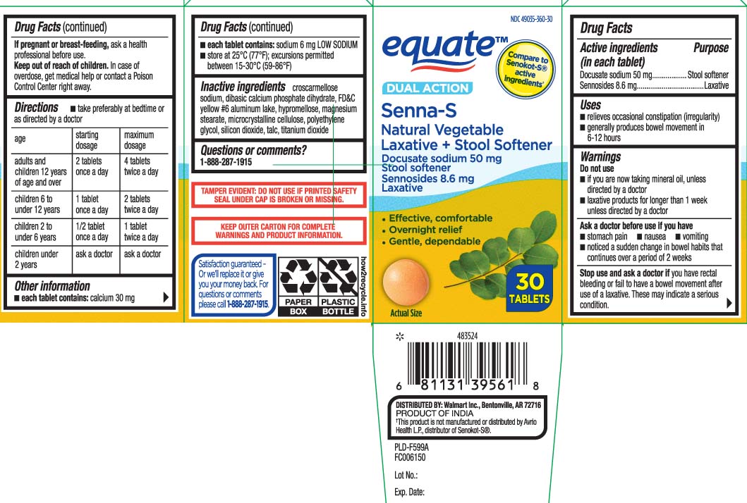 Docusate Sodium 50 mg, Sennosides 8.6 mg