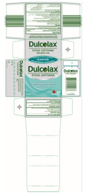 PRINCIPAL DISPLAY PANEL
Dulcolax
Docusate sodium (USP) 100 mg/ Stool Softener Laxative
STOOL SOFTENER
Stimulant –Free
50
Liquid Gels
Sugar Free
