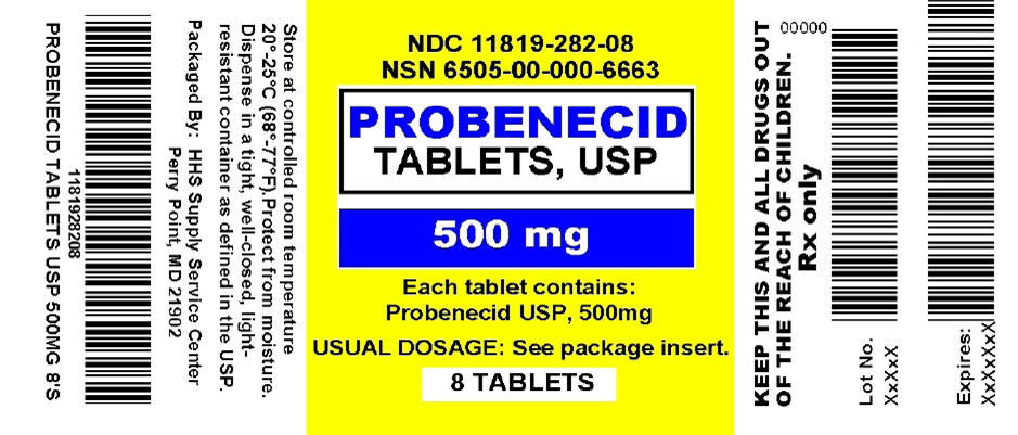 NDC: <a href=/NDC/0591-5347-10>0591-5347-10</a> Probenecid Tablets USP 500 mg 1000 Tablets Rx only