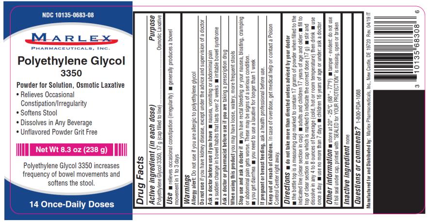 PRINCIPAL DISPLAY PANEL
NDC: <a href=/NDC/10135-0683-0>10135-0683-0</a>8
Polyethylene Glycol 
3350 
Powder for Solution, Osmotic Laxative
Net Wt 8.3 oz (238 g)
14 Once-Daily Doses
